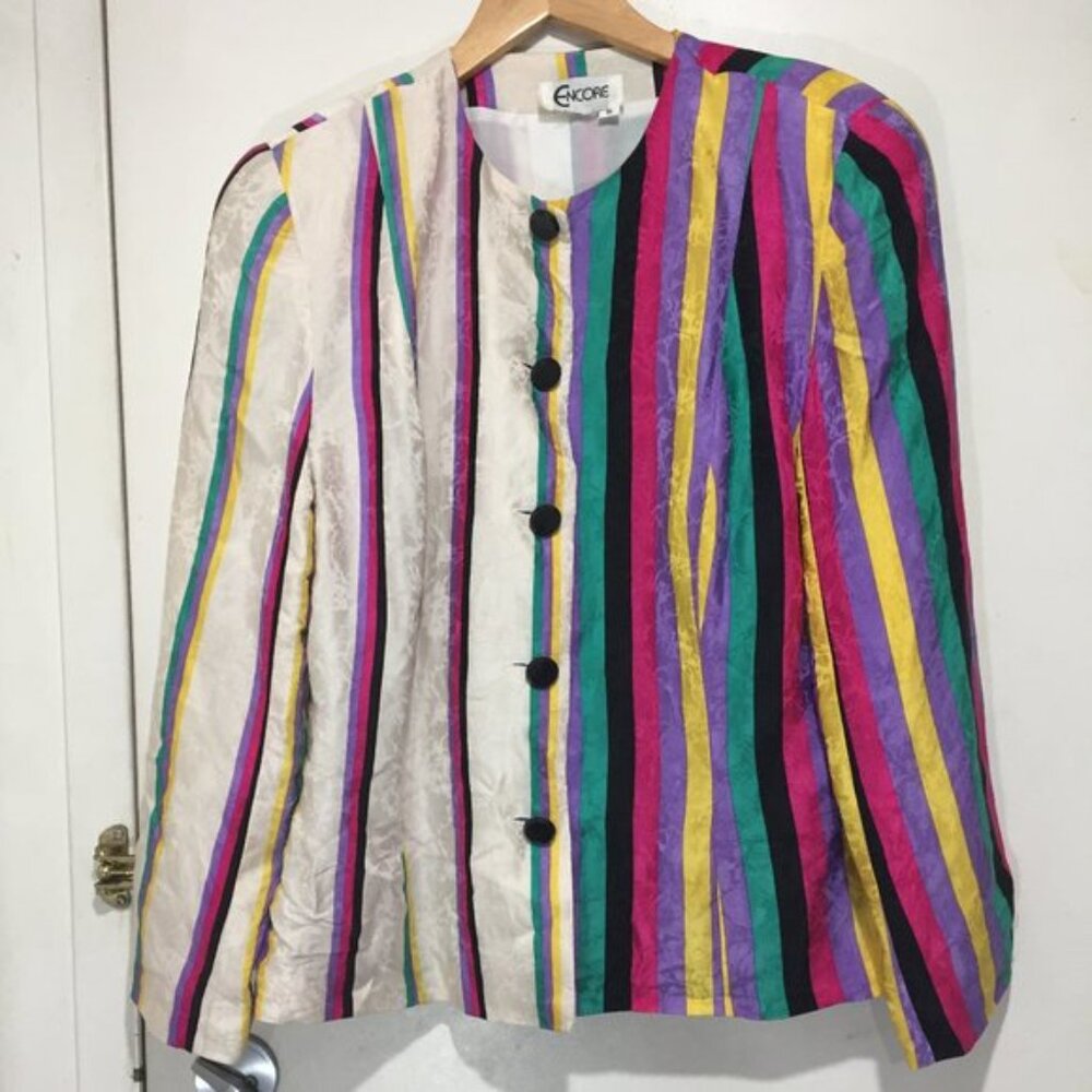 VINTAGE ENCORE STRIPE BLAZERS SIZE 16 - Picture 5 of 6